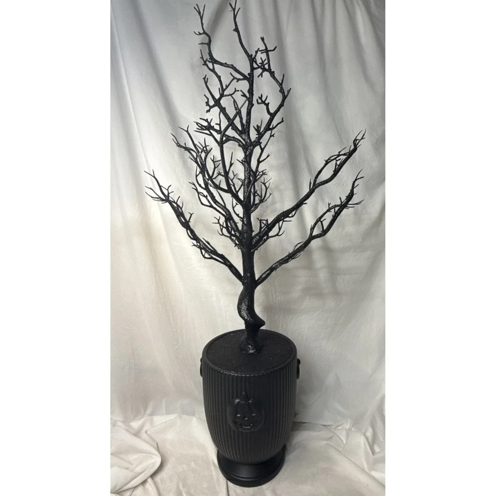 Halloween Hyde & EEK! Black Glitter Pot Tree Large Urn 38